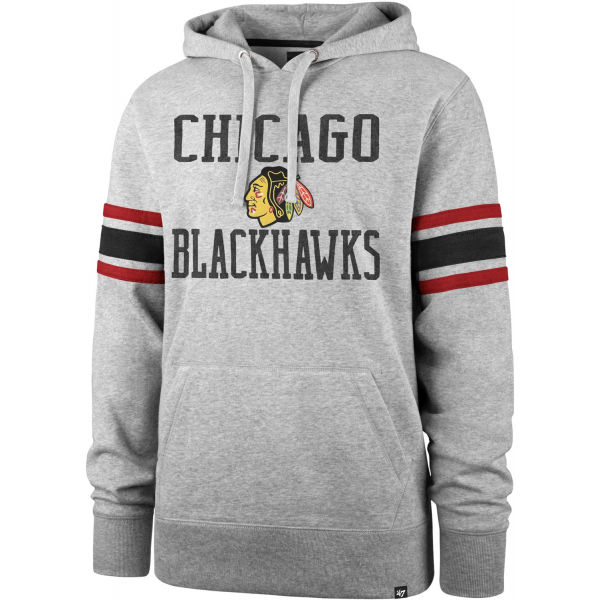 47 NHL CHICAGO BLACKHAWKS DOUBLE BLOCK SLEEVE STRIPE HOOD  M - Mikina 47