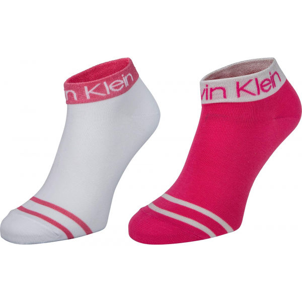 Calvin Klein WOMEN SHORT SOCK 2P LEGWEAR LOGO ZOEY  UNI - Dámské ponožky Calvin Klein