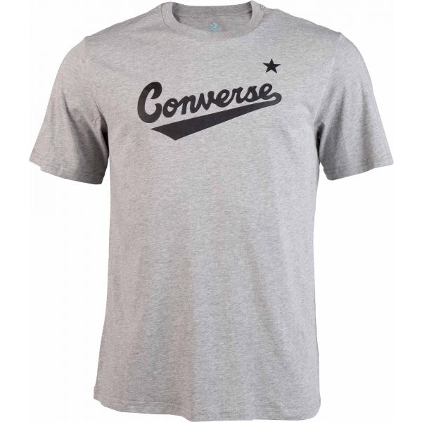 Converse CENTER FRONT LOGO TEE šedá S - Pánské triko Converse