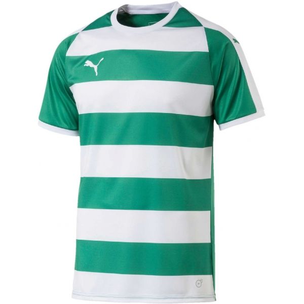 Puma LIGA JERSEY HOOPED zelená XXL - Pánské sportovní triko Puma