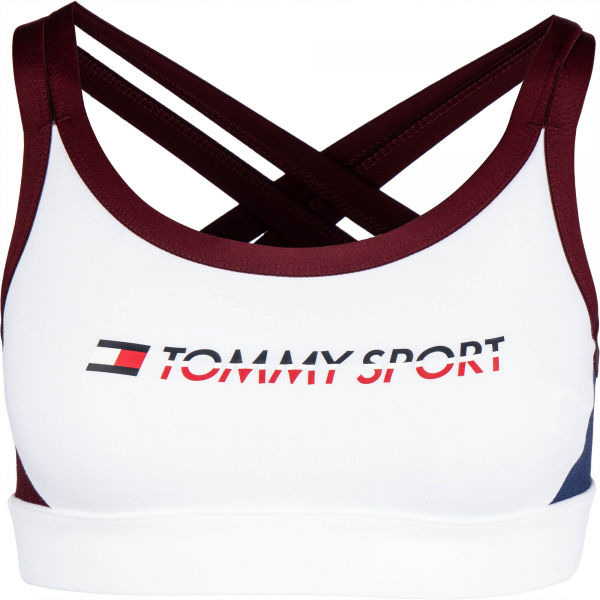 Tommy Hilfiger CO/ EL LOW SUPPORT BRA LOGO bílá XS - Dámská podprsenka Tommy Hilfiger