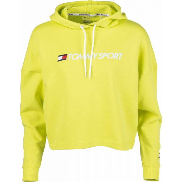 Tommy Hilfiger CROPPED HOODY LOGO žlutá M - Dámská mikina Tommy Hilfiger