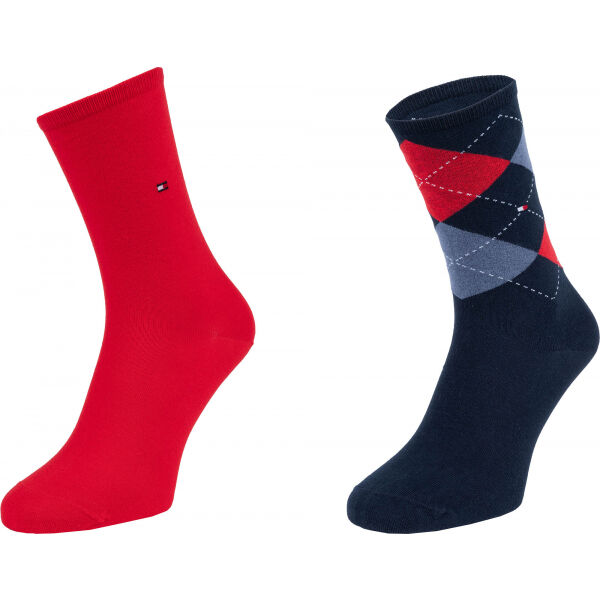 Tommy Hilfiger WOMEN CHECK SOCK 2P  39 - 42 - Dámské ponožky Tommy Hilfiger