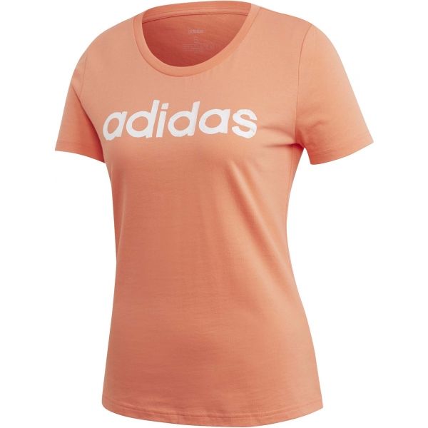 adidas LINEAR TEE 1 oranžová M - Dámské tričko adidas