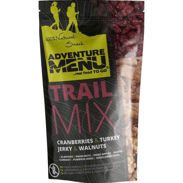 ADVENTURE MENU TRAIL MIX BRUSINKY + KRŮTÍ JERKY + VLAŠSKÉ OŘECHY 50G  NS - Outdoorová strava ADVENTURE MENU