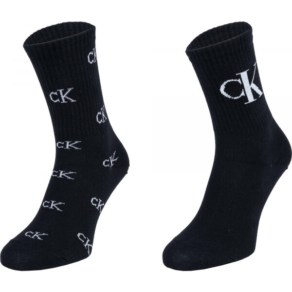 Calvin Klein 2PK ALLOVER MONOGRAM CASUAL CREW EDEN  UNI - Dámské ponožky Calvin Klein