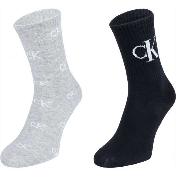 Calvin Klein 2PK ALLOVER MONOGRAM CASUAL CREW EDEN  UNI - Dámské ponožky Calvin Klein