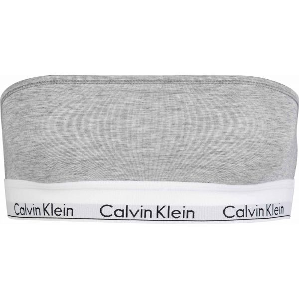 Calvin Klein UNLINED BANDEAU šedá S - Podprsenka bez ramínek Calvin Klein
