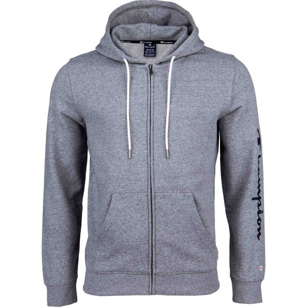 Champion HOODED FULL ZIP SWEATSHIRT šedá M - Pánská mikina Champion