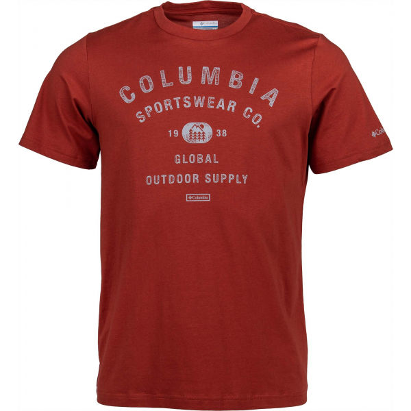 Columbia M PATH LAKE GRAPHIC TEE červená S - Pánské triko Columbia