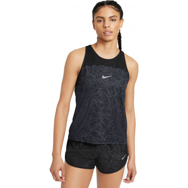 Nike RUN DVN MILER TANK AOP  L - Dámské běžecké tílko Nike