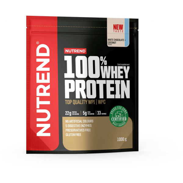 Nutrend 100% WHEY PROTEIN 1000 g BÍLÁ ČOKOLÁDA-KOKOS   - Protein Nutrend