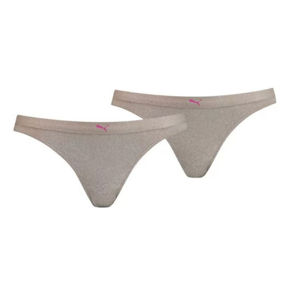 Puma SPARKLING BIKINI 2P PACK béžová S - Dámské kalhotky Puma