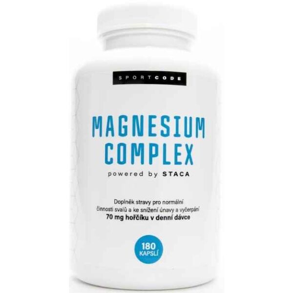 SPORTCODE MAGNESIUM COMPLEX 180 kapslí  UNI - Vysoce vstřebatelná forma hořčíku s vitamínem B6 SPORTCODE