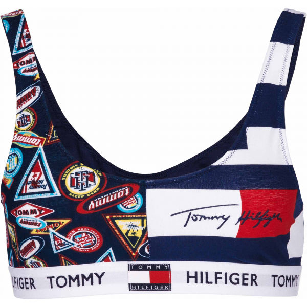 Tommy Hilfiger BRALETTE PRINT tmavě modrá L - Dámská podprsenka Tommy Hilfiger