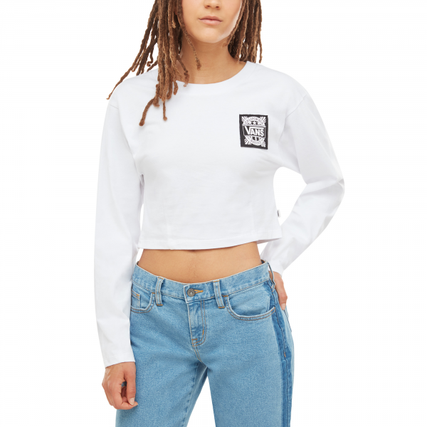 Vans WM CALI NATIVE LS TOP bílá M - Dámský Crop top Vans