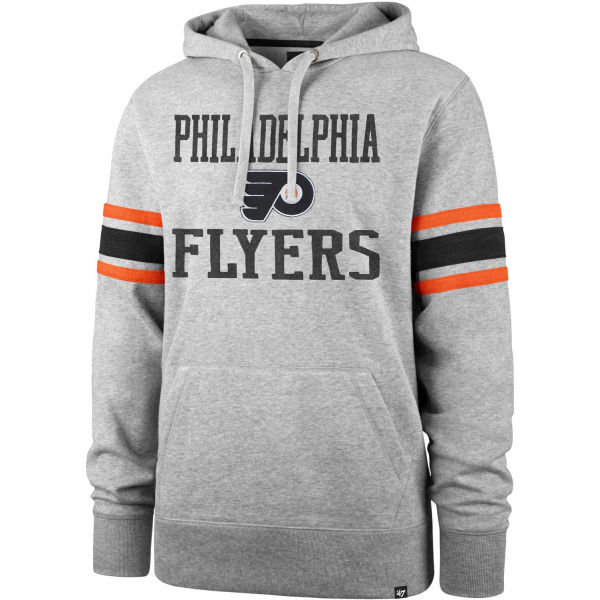 47 NHL PHILADELPHIA FLYERS DOUBLE BLOCK SLEEVE STRIPE HOOD Šedá M - Mikina 47