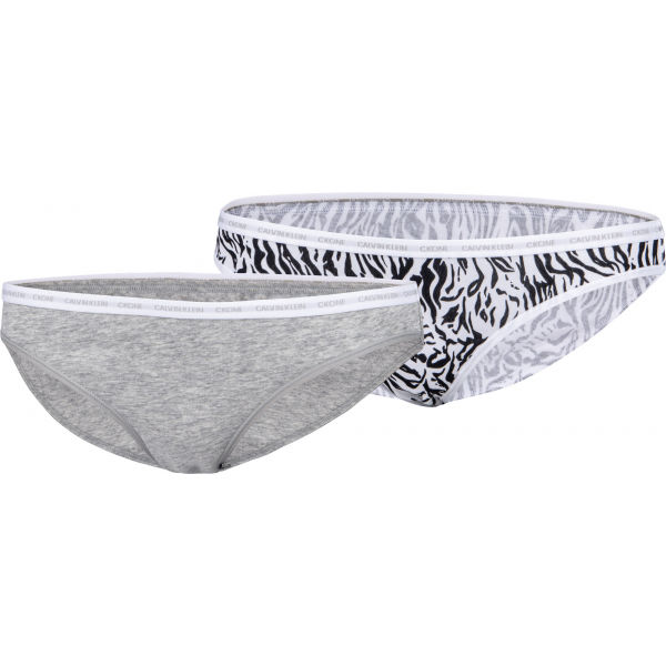 Calvin Klein BIKINI 2PK Šedá L - Dámské kalhotky Calvin Klein