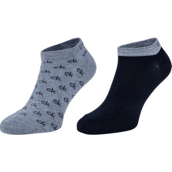 Calvin Klein MEN LINER 2P ALL OVER CK LOGO EDUARDO Světle modrá 39 - 42 - Pánské ponožky Calvin Klein