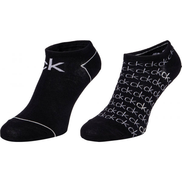 Calvin Klein WOMEN LINER 2P REPEAT LOGO CALLIE Černá UNI - Dámské ponožky Calvin Klein