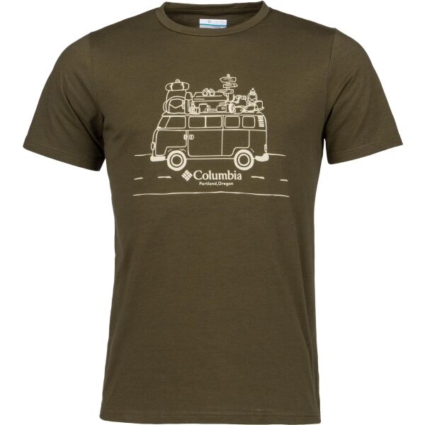 Columbia M SUN TREK SHORT SLEEVE Khaki S - Pánské triko Columbia