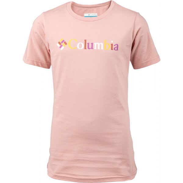 Columbia SWEAT PINES GRAPHIC SHORT SLEEVE TEE Růžová L - Dětské triko Columbia