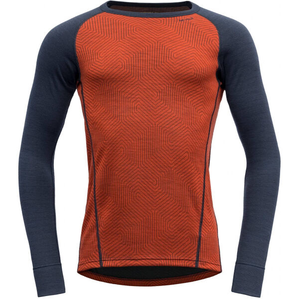 Devold DUO ACTIVE MAN  SHIRT Červená L - Pánské vlněné triko Devold