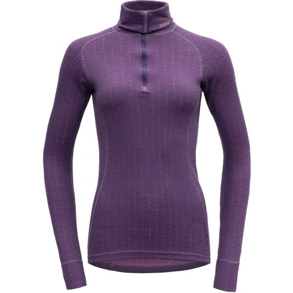 Devold DUO ACTIVE WOMAN ZIP NECK fialová XS - Dámský rolák Devold