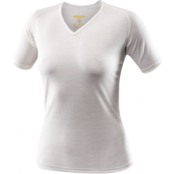 Devold BREEZE T-SHIRT V-NECK W bílá XS - Dámské vlněné triko Devold