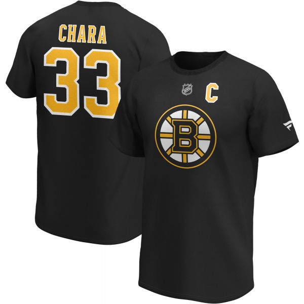 FANATICS ICONIC BOSTON CHARA Černá S - Pánské klubové triko FANATICS