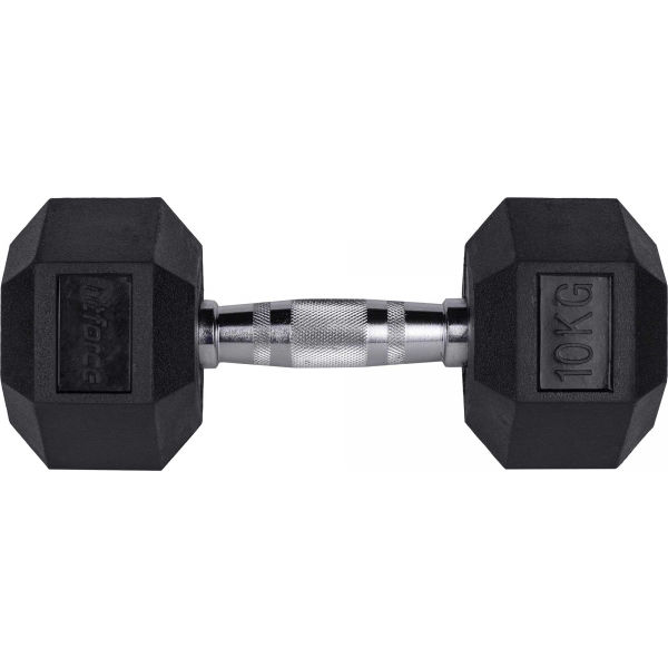 Fitforce FDBB 10KG Stříbrná 10 KG - Jednoruční šestihranná činka Fitforce