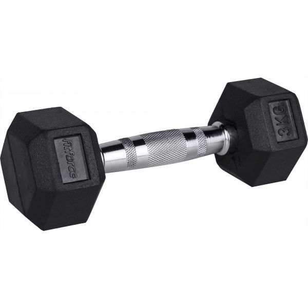 Fitforce FDBB 3KG Stříbrná 3 KG - Jednoruční šestihranná činka Fitforce