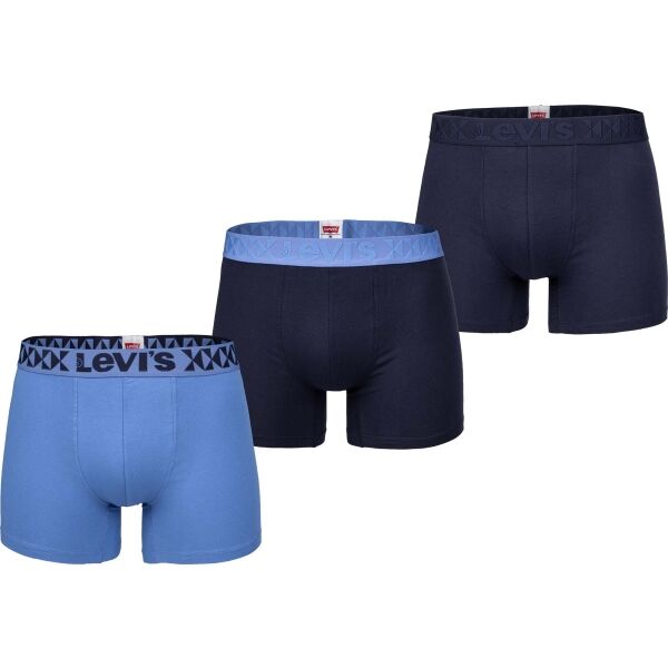Levi's MEN BACK IN SESSION TRUNK 3P Tmavě modrá L - Pánské boxerky Levi's