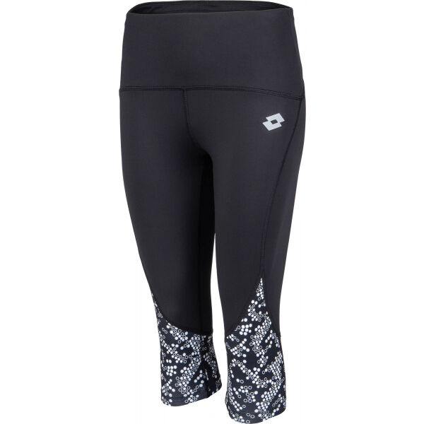 Lotto RUN&FIT W LEGGING MID PRT3 PL Černá M - Dámské běžecké legíny Lotto