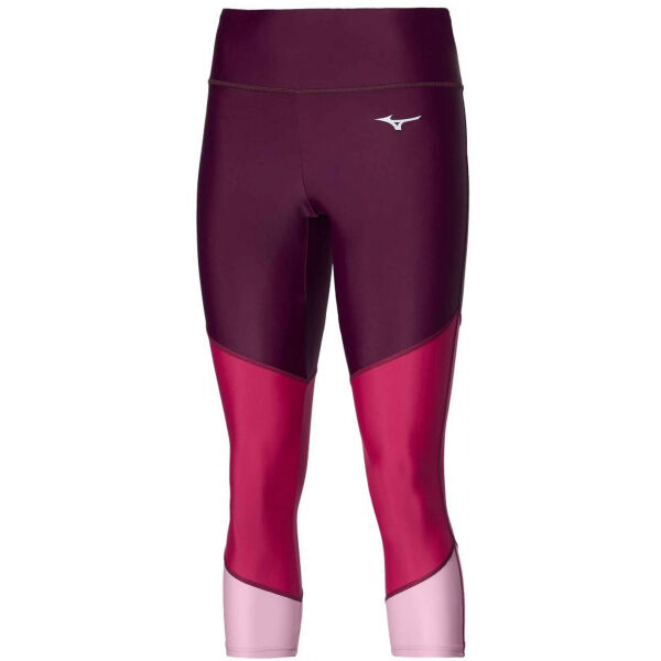 Mizuno RED CORE TIGHT Vínová M - Dámské běžecké 3/4 kalhoty Mizuno