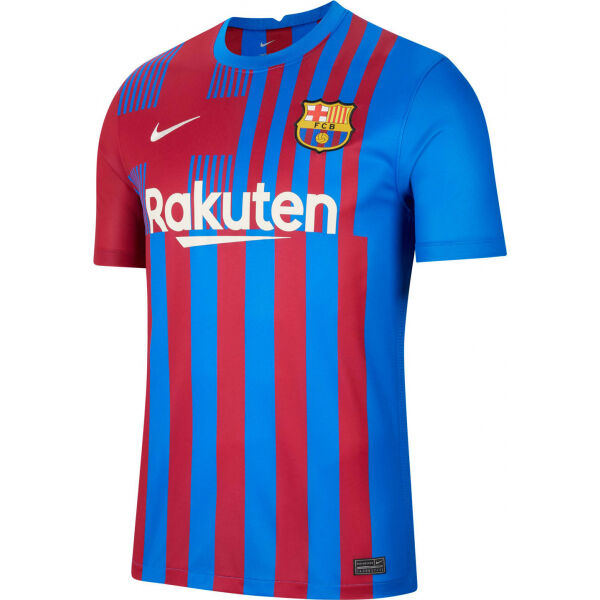 Nike FC BARCELONA 2021/22 HOME Červená M - Pánské fotbalové tričko Nike