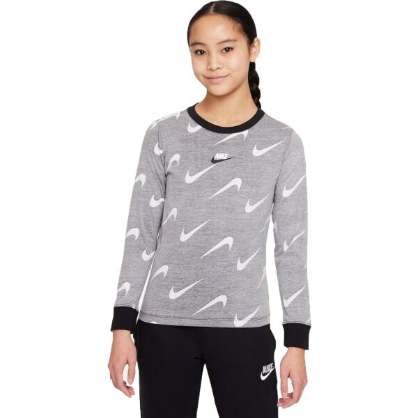 Nike NSW TEE LS RTL Šedá XL - Dívčí triko s dlouhým rukávem Nike