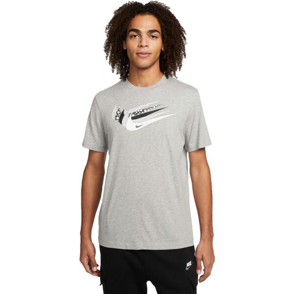 Nike NSW 12 MO SWOOSH TEE M Šedá 2XL - Pánské tričko Nike