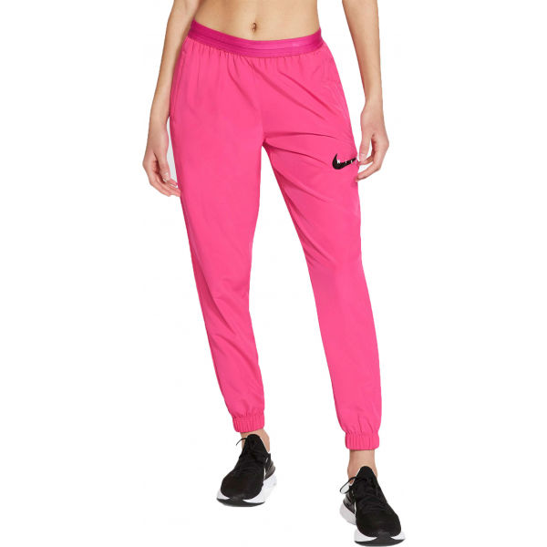 Nike SWOOSH RUN TRK PANT W Růžová S - Dámské běžecké kalhoty Nike