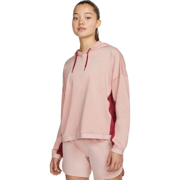 Nike TF PACER HOODIE W Lososová XS - Dámská běžecká mikina Nike