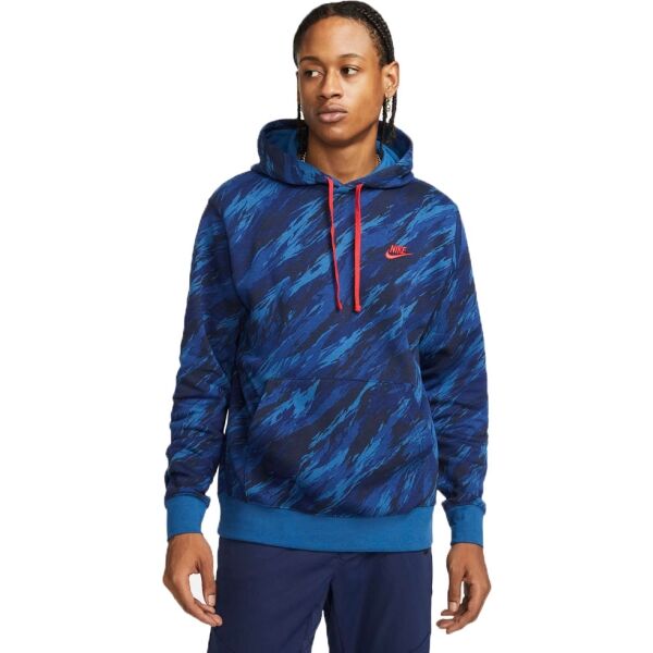 Nike NSW SPE+ PO BB HOODIE AOP 1 M Modrá 2XL - Pánská mikina Nike