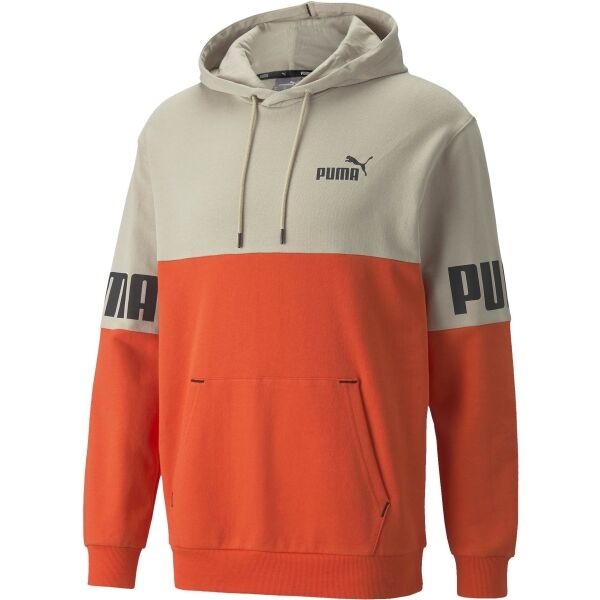 Puma POWER COLORBLOCK HOODIE TR Oranžová 2XL - Sportovní mikina Puma