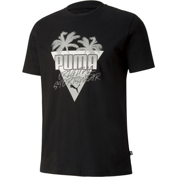 Puma SUMMER PALMS GRAPHIC TEE Černá M - Pánské triko Puma