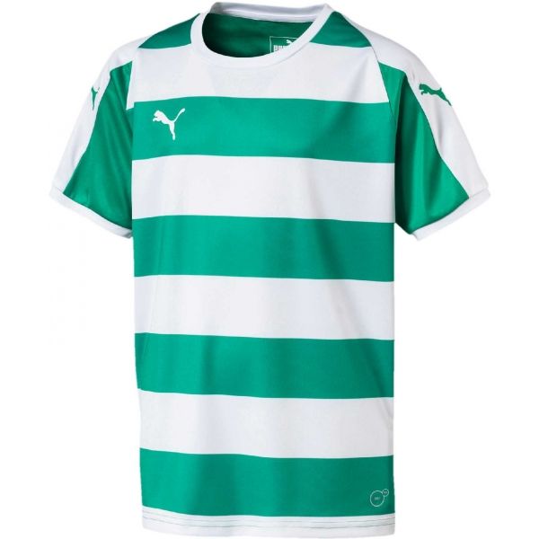 Puma LIGA JERSEY HOOPED JR zelená 164 - Dětské sportovní triko Puma