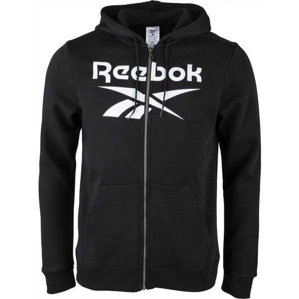 Reebok FLEECE FULL-ZIP HOODIE M Černá L - Pánská mikina Reebok