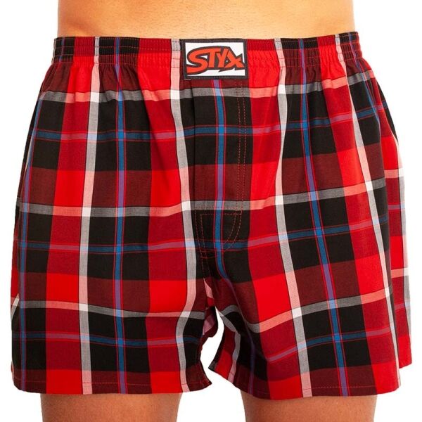 Styx MEN'S BOXERS SHORTS CLASSIC RUBBER Červená L - Pánské trenky Styx