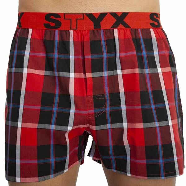 Styx MEN'S BOXERS SHORTS SPORTS RUBBER Červená XXL - Pánské trenky Styx