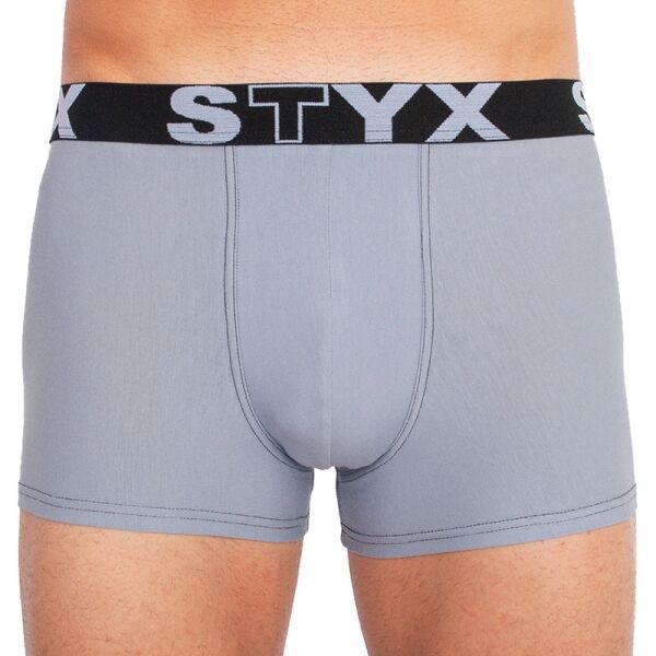 Styx MEN'S BOXERS SPORTS RUBBER Šedá M - Pánské boxerky Styx