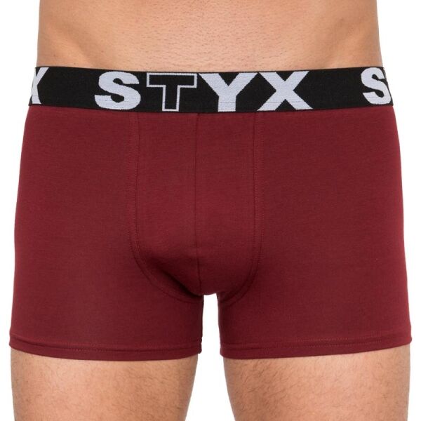 Styx MEN'S BOXERS LONG SPORTS RUBBER Vínová XL - Pánské boxerky Styx