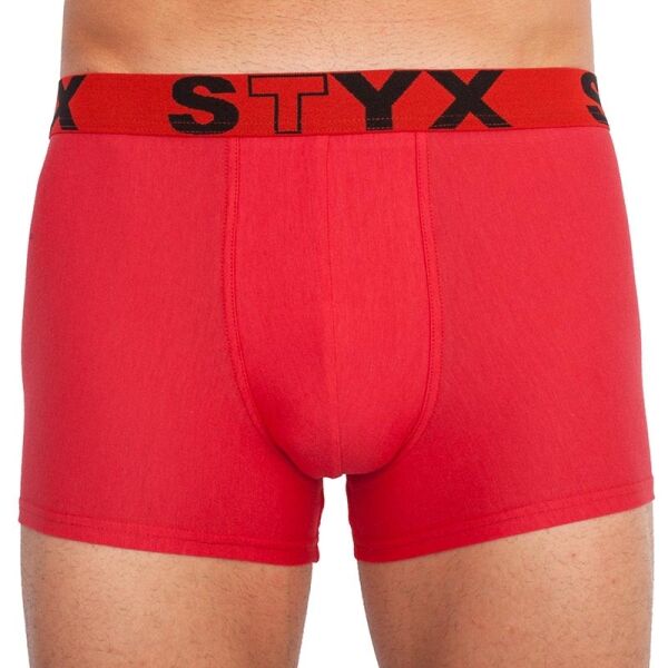 Styx MEN'S BOXERS SPORTS RUBBER Červená L - Pánské boxerky Styx